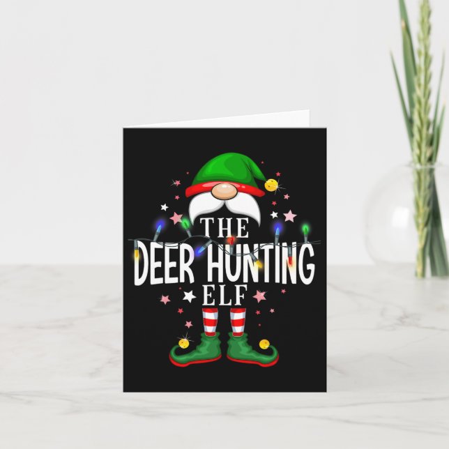 Tarjeta La familia de Navidades de la caza de venados Paja (Anverso)