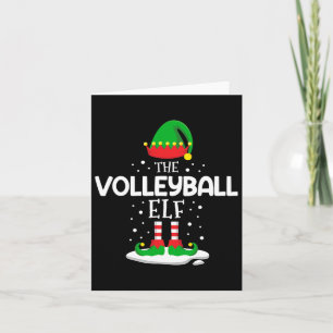 Tarjeta La familia de Navidades elfos de voleibol coincidi