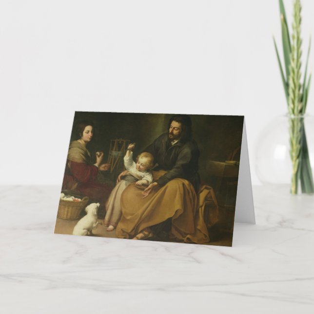 Tarjeta La familia santa con el pequeño pájaro, c.1650 (Anverso)