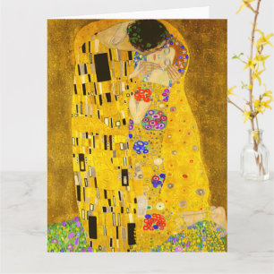 Tarjeta La famosa pintura de Gustav Klimt en The Kiss.