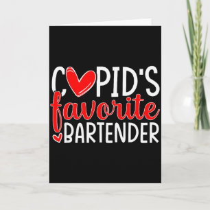 Tarjeta La Favorita de Cupido Camarero Corazones Divertido