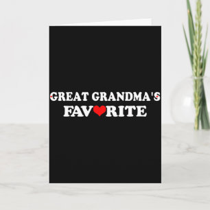 Tarjeta La Favorita de la Bisabuela con Corazón Rojo