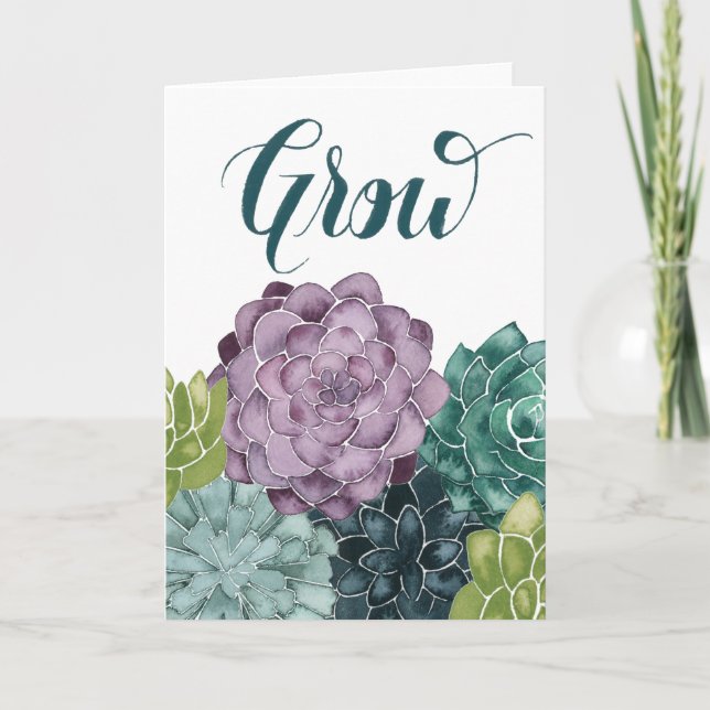 Tarjeta La felicidad el | de la planta crece amor de la (Anverso)