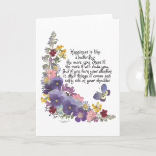 Tarjeta La felicidad es como una mariposa