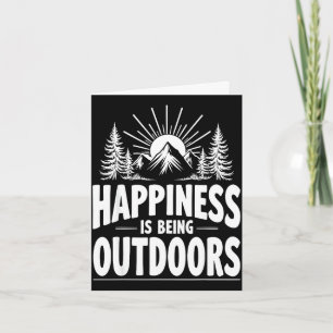 Tarjeta La felicidad es estar al aire libre montañas pinos
