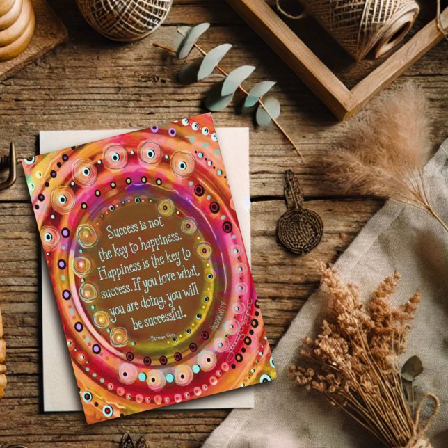 Tarjeta La felicidad es la clave del éxito que inspira la  (Subido por el creador)
