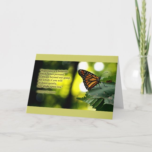 Tarjeta La felicidad es una mariposa (Anverso)