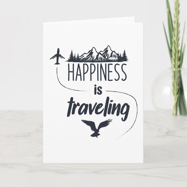 Tarjeta La felicidad está viajando (Anverso)