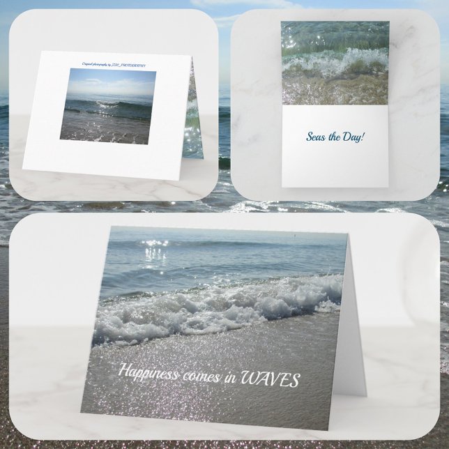 Tarjeta La felicidad llega en olas de mar el día de la cap (Subido por el creador)