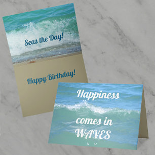 Tarjeta La felicidad viene en Olas APROVECHA el Día Cumple