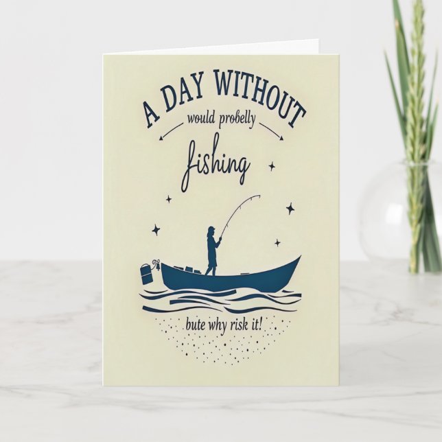 Tarjeta La fiesta de cumpleaños de un pescador (Anverso)