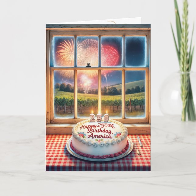 Tarjeta La fiesta de cumpleaños número 250 de Estados Unid (Anverso)