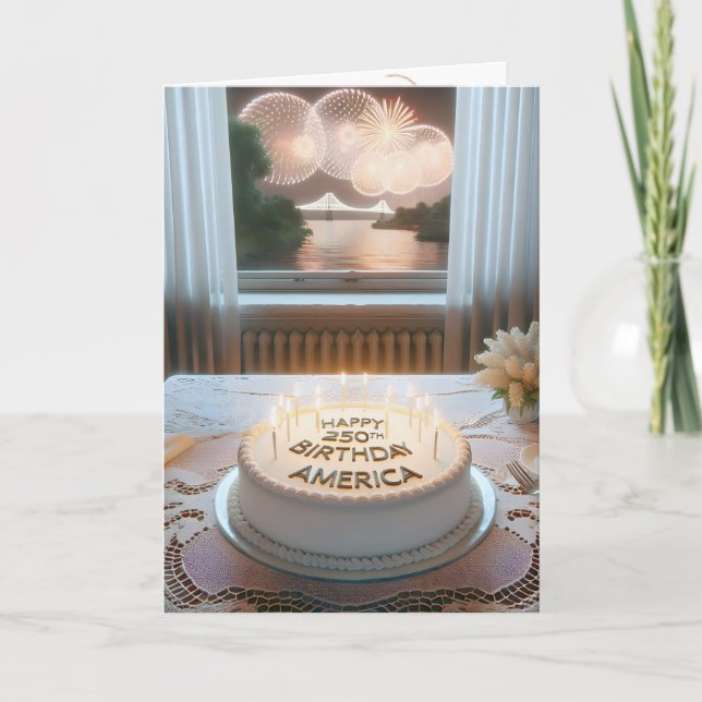 Tarjeta La fiesta de cumpleaños número 250 de Estados Unid (Anverso)