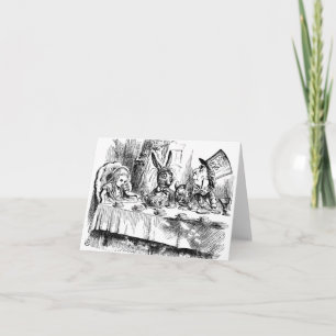 Tarjeta La fiesta del té del sombrerero enojado