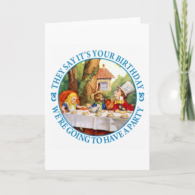 TARJETA LA FIESTA DEL TÉ DEL SOMBRERERO ENOJADO (Anverso)