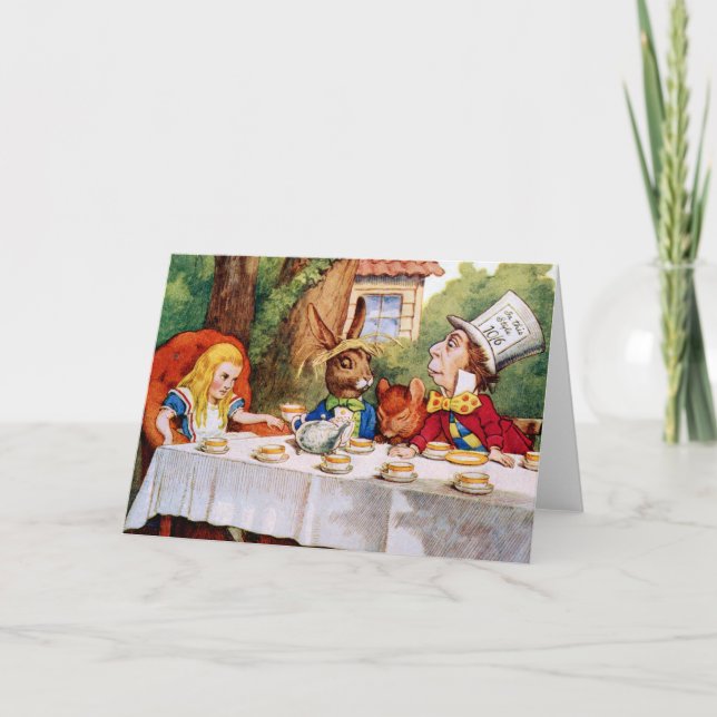 TARJETA LA FIESTA DEL TÉ DEL SOMBRERERO ENOJADO (Anverso)