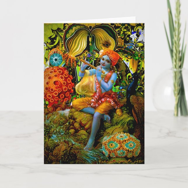 Tarjeta La flauta de Krishna (Anverso)