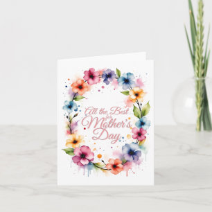 Tarjeta La flor acuarela del día de la madre en rosa