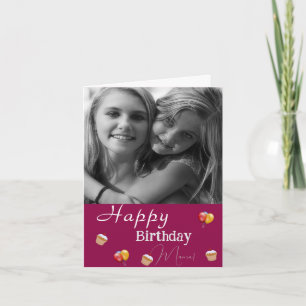 Tarjeta La flor blanca de cumpleaños de mamá