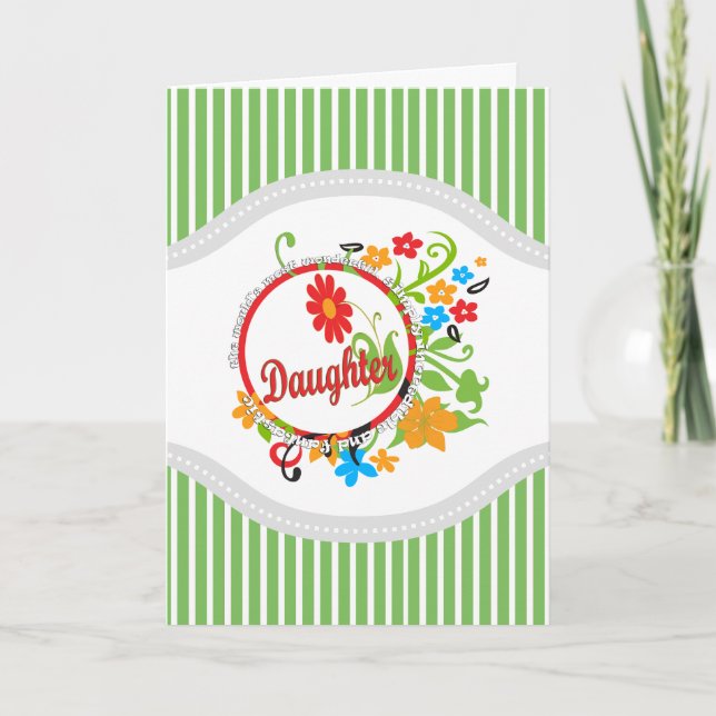 Tarjeta La flor de la hija más maravillosa del mundo (Anverso)