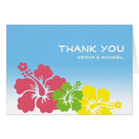 Tarjeta La flor hawaiana tropical del hibisco le agradece