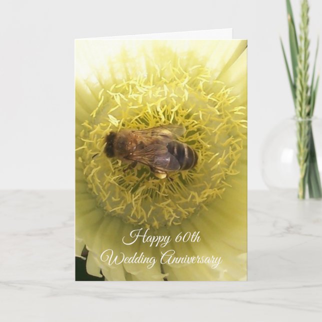 Tarjeta La flor personalizada 60° aniversario Boda (Anverso)