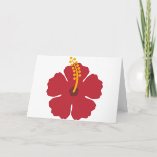 Tarjeta La flor roja hibiscus