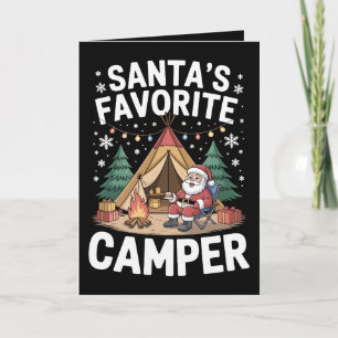 Tarjeta La fogata de la tienda de campaña de Navidad del c