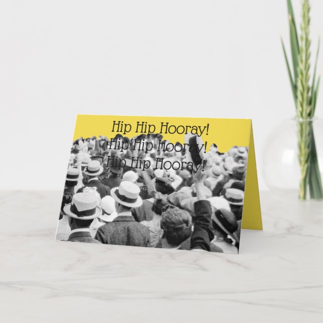 TARJETA ¡LA FOTO DE LA MULTITUD DE 1910 HIP HIP HOORAY! (Anverso)