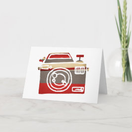 Tarjeta La fotografía roja linda del corazón del amor de
