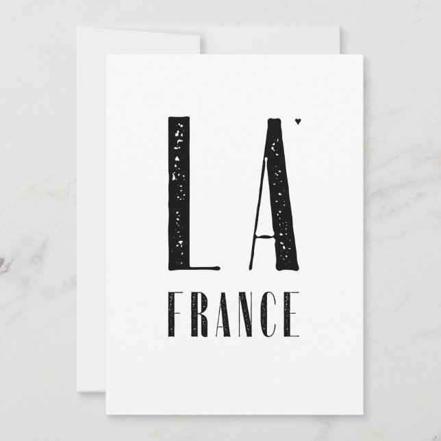 Tarjeta La France - minimalistic typography card (Anverso)