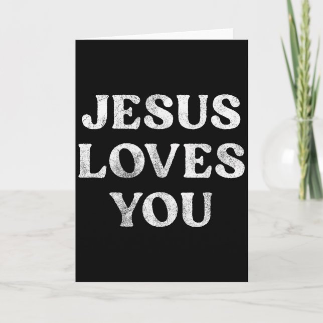 Tarjeta La Frase Jesús Te Ama En Un  (Anverso)