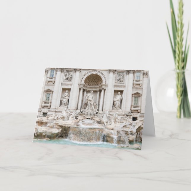 Tarjeta La fuente del Trevi (italiano: Fontana di Trevi) (Anverso)