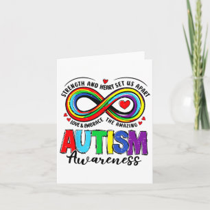 Tarjeta La Fuerza De Conciencia Del Autismo Y El Corazón N