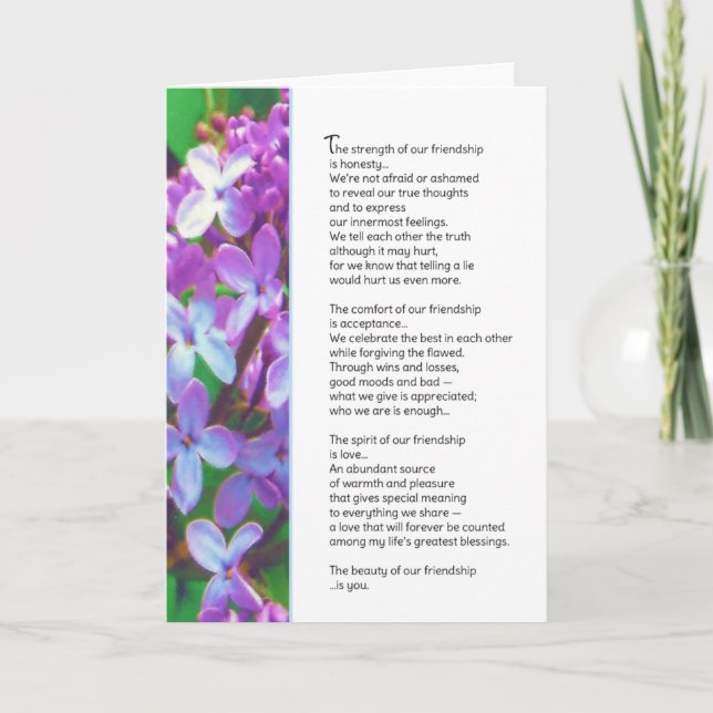 Tarjeta La fuerza de nuestra amistad... (Anverso)