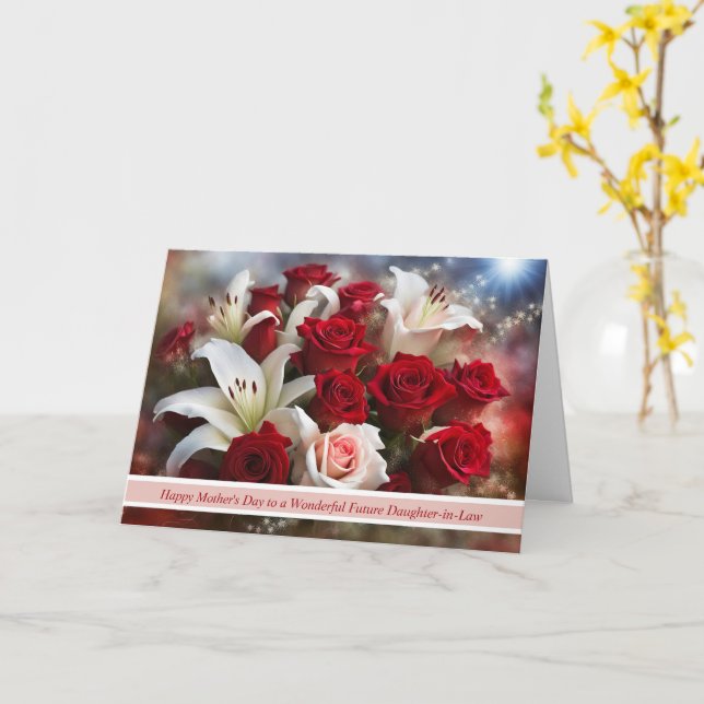 Tarjeta La futura hija en derecho celebra el Día de la Mad (flor amarilla)