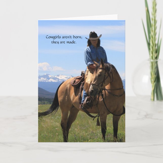 Tarjeta La gallina de la vaca y el caballo occidental en t (Anverso)