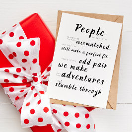 Tarjeta La gente es como medias, se equivocan