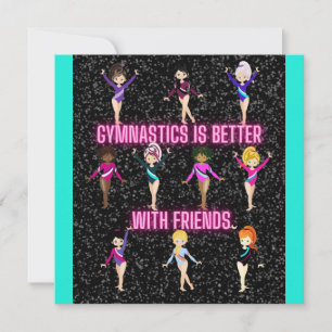Tarjeta La gimnasia es mejor con amigos Dark Sparkle
