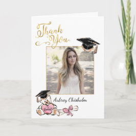 Tarjeta La graduación de la foto le agradece cardar