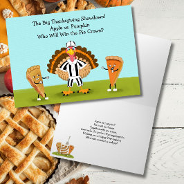 Tarjeta La gran calabaza y Apple de Acción de Gracias