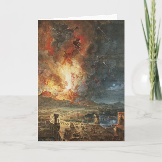 Tarjeta La gran erupción del monte Vesubio (Anverso)