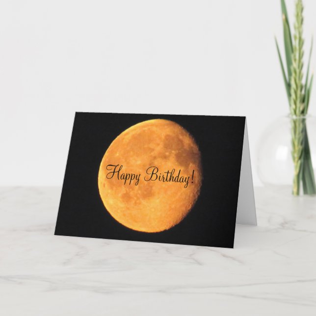 Tarjeta La gran luna amarilla; feliz cumpleaños (Anverso)