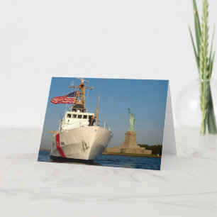 Tarjeta La Guardia Costera y la Estatua de la Libertad
