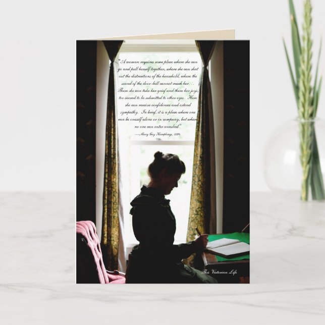 Tarjeta La guarida de una mujer—cita victoriana (Anverso)