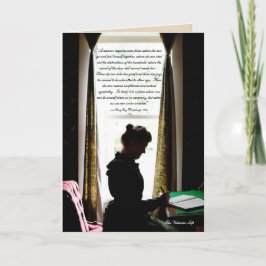 Tarjeta La guarida de una mujer—cita victoriana