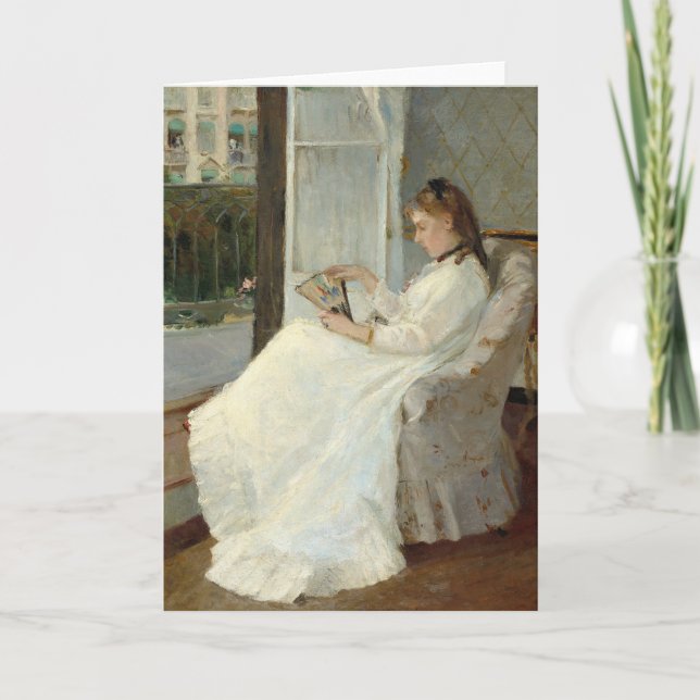 Tarjeta La hermana del artista en una ventana | Berthe Mor (Anverso)