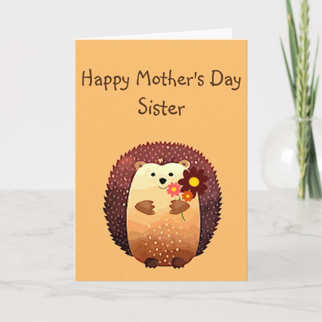 Tarjeta La hermana del Día de la Madre ama un animal de pe (Anverso)