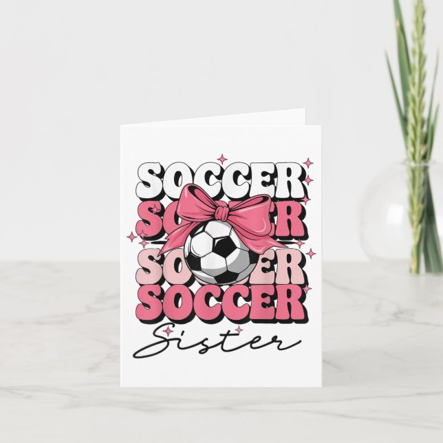 Tarjeta La hermana del fútbol Groovy, Coquette Bow (Anverso)