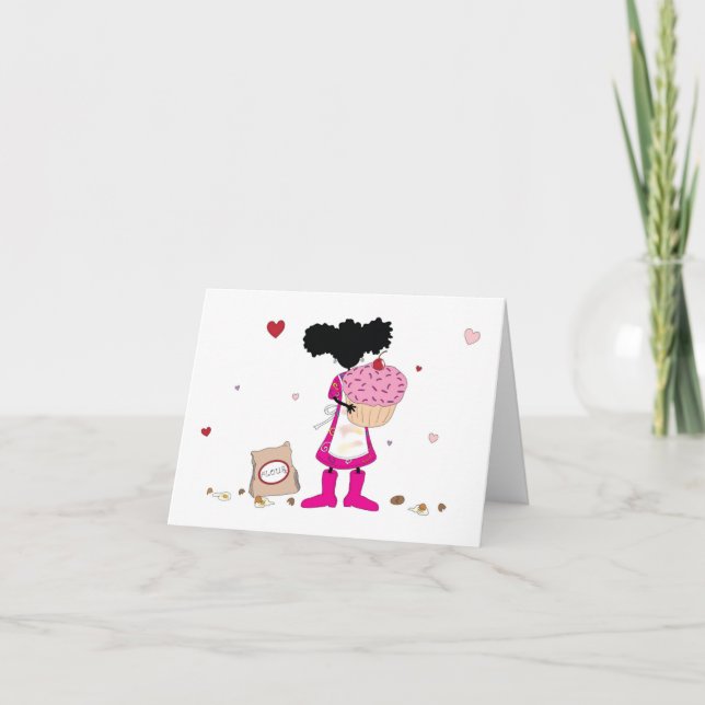 Tarjeta La hermana hornea un pastel (Anverso)